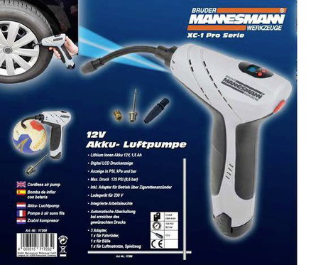 Akkus kompresszor munkalámpával 8 bar, Brüder Mannesmann M17200 14. kép