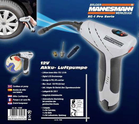 Akkus kompresszor munkalámpával 8 bar, Brüder Mannesmann M17200 4. kép