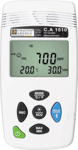 Szén-dioxid mérő adatgyűjtő funkcióval 0 - 5000 ppm, Chauvin Arnoux C.A 1510 white
