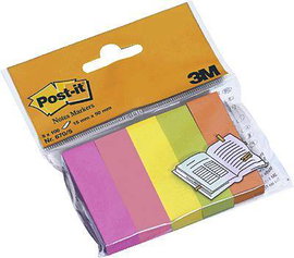 Post-it Öntapadó jegyzetlap 670-5 15 mm x 50 mm Neonsárga, Neon rózsaszín, Neonzöld, Neon narancs, N