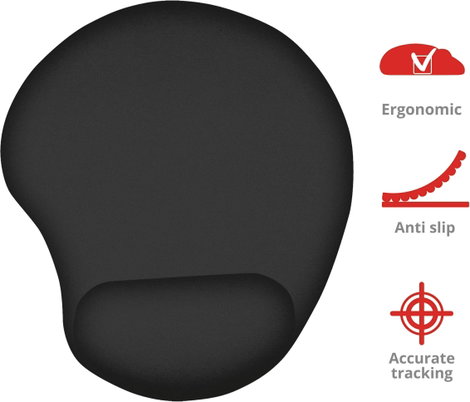 Trust Bigfoot Gel Egérpad csuklótámasszal Ergonómikus Fekete 5. kép