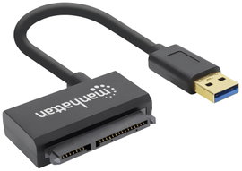 Manhattan Merevlemez/SSD Átalakító [1x USB 3.0 dugó, A típus - 1x SATA kombi dugó, 7+15 pólusú]