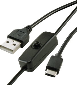 Renkforce Áramkábel Raspberry Pi [1x USB 2.0 dugó, A típus - 1x USB-C® dugó] 1.00 m Fekete Be-/kikap