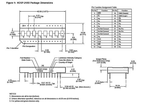 Broadcom Alfanumerikus szegmenses kijelző Fekete 6.96 mm HDSP-2112 2. kép
