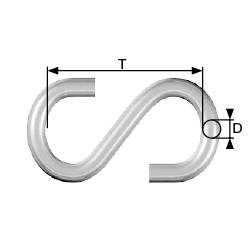 dörner + helmer 4810074 S-horog Ø 4 mm horganyzott 32 mm Acél, galvanikusan horganyozott 20 db 2. kép