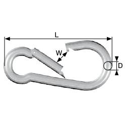 dörner + helmer 4915084 Rugós horog, rozsdamentes acél A2 8 mm x 80 mm 6 db 2. kép
