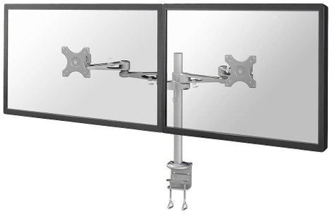 Neomounts FPMA-D935D 2 részes Monitor asztali tartó 25,4 cm (10) - 68,6 cm (27) Ezüst Állítható maga