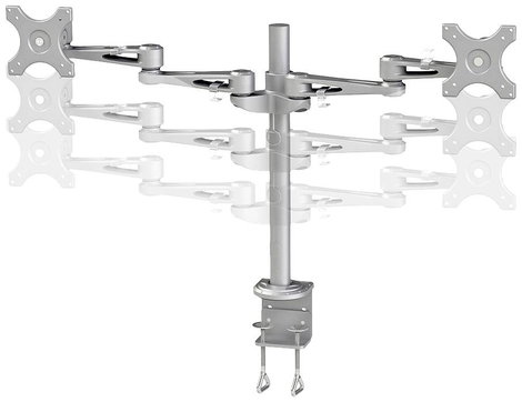 Neomounts FPMA-D935D 2 részes Monitor asztali tartó 25,4 cm (10) - 68,6 cm (27) Ezüst Állítható maga 3. kép
