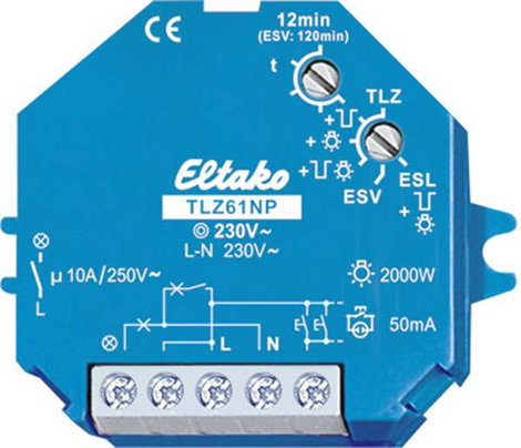 Eltako 61100102 Lépcsőház világítás időkapcsoló Beépíthető 230 V/AC