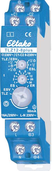 Eltako 23100832 Lépcsőház világítás időkapcsoló Kalapsínes 8 V DC/AC, 12 V DC/AC, 24 V DC/AC, 110 V 