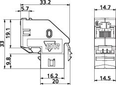 Metz Connect 1309A1-I RJ45 beépíthető modul E-Dat CAT 6 2. kép