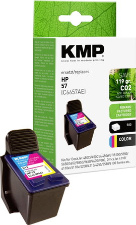 KMP Tinta helyettesíti HP 57, C6657AE Kompatibilis Cián, Bíbor, Sárga H12 0995,4570