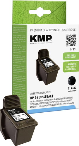 KMP Tinta helyettesíti HP 56, C6656AE Kompatibilis Fekete H11 0995,4561