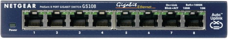 8 portos Gigabites RJ45 ethernet switch 1000 MBit/s Netgear GS108GE 2. kép