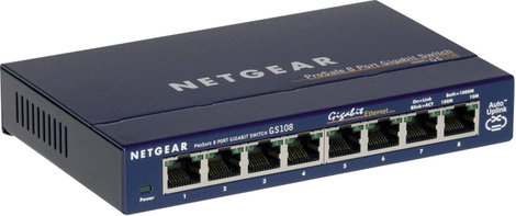 8 portos Gigabites RJ45 ethernet switch 1000 MBit/s Netgear GS108GE 3. kép