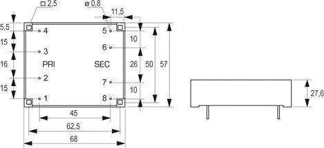 Block FL 18/12 Nyomtatott áramköri transzformátor 2 x 115 V 2 x 12 V/AC 18 VA 750 mA 2. kép