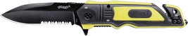Walther 5.0729 Emergency Rescue Knife ERK fluoreszierend Mentő kés Üvegtörő, Biztonsági öv vágó (H x