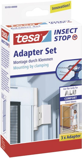 tesa 55193-00 Adapter Alu Comfort Légyfogó rács adapter készlet Alkalmas Tesa Tesa Fliegengitter 3 d