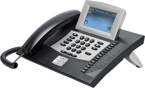 Auerswald COMfortel 2600 Rendszertelefon, ISDN Üzenetrögzítős, Headset csatlakozó Érintőkijelző Feke