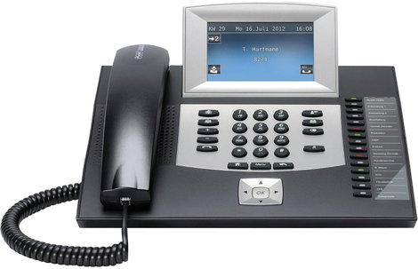 Auerswald COMfortel 2600 Rendszertelefon, ISDN Üzenetrögzítős, Headset csatlakozó Érintőkijelző Feke 2. kép