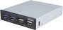 Akasa neu 4 port USB 3.2-USB 2.0 előlapi rekesz hub Fekete 2. bélyegkép