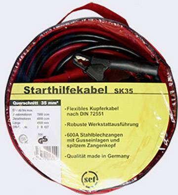SET® SK35 Indítássegítő kábel 35 mm² Vörösréz 4.50 m Acéllemez fogóval, Védő kapcsoló nélkül 2. kép