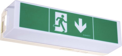 B-SAFETY BR 565 030 Menekülési útvonal vészvilágítás Mennyezetre történő szerelés, Fali felépítés sz