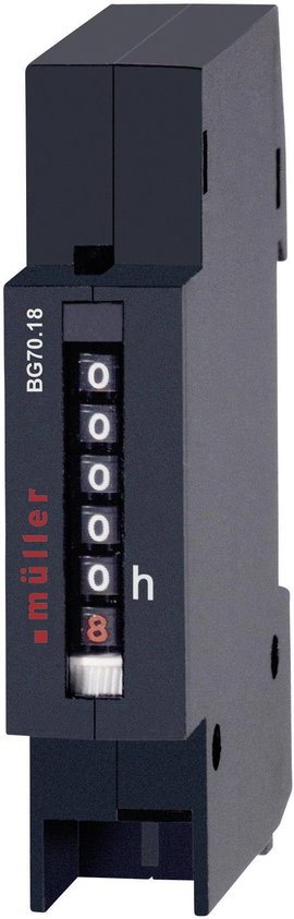 DIN sínes üzemóra számláló 230V 50Hz, Müller 20834 BW 70.18