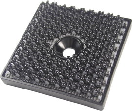 Binder Band 76768 Tépőzár négyzet Felcsavarozható Horgos fél (H x Sz) 32 mm x 32 mm Fekete 1 db