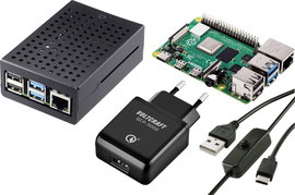 TRU COMPONENTS Pure Set Raspberry Pi® 4 B 8 GB 4 x 1.5 GHz Tápegységgel, Házzal