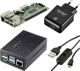 TRU COMPONENTS Pure Set Raspberry Pi® 3 B 1 GB 4 x 1.2 GHz Tápegységgel, Házzal