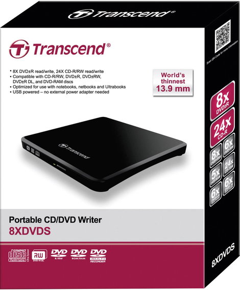 Transcend TS8XDVDS-K DVD író, külső Retail USB 2.0 Fekete 4. kép