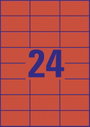 Avery-Zweckform 3448 Univerzális etikett 70 x 37 mm Papír Piros 2400 db Véglegesen tapadó Tintasugar 4. bélyegkép