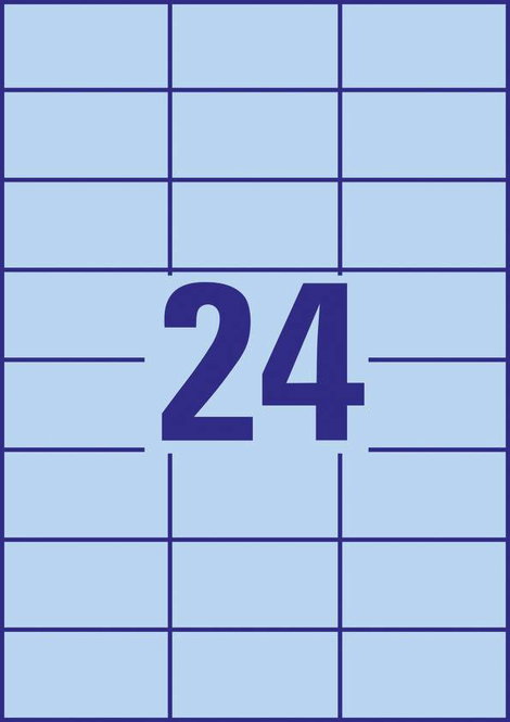 Avery-Zweckform 3449 Univerzális etikett 70 x 37 mm Papír Kék 2400 db Véglegesen tapadó Tintasugaras 4. kép