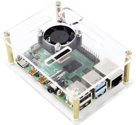Renkforce RBP-PLC100 SBC ház Alkalmas: Raspberry Pi, Banana Pi, Rock Pi Aktív hűtővel Átlátszó