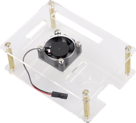 Renkforce RBP-PLC100 SBC ház Alkalmas: Raspberry Pi, Banana Pi, Rock Pi Aktív hűtővel Átlátszó 2. kép