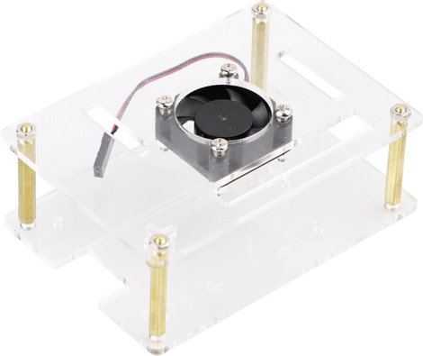 Renkforce RBP-PLC100 SBC ház Alkalmas: Raspberry Pi, Banana Pi, Rock Pi Aktív hűtővel Átlátszó 3. kép