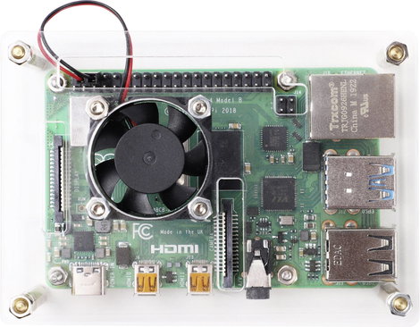 Renkforce RBP-PLC100 SBC ház Alkalmas: Raspberry Pi, Banana Pi, Rock Pi Aktív hűtővel Átlátszó 4. kép