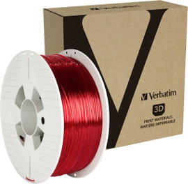 Verbatim 55054 neu 3D nyomtatószál PETG 1.75 mm 1 kg Piros (átlátszó) 1 db