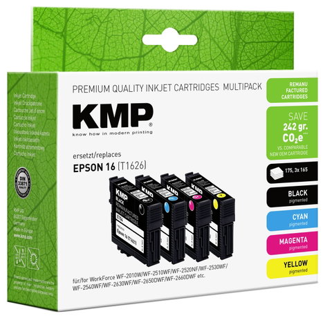KMP Tinta helyettesíti Epson 16XL, T1636, T1631, T1632, T1633, T1634 Kompatibilis Kombinált csomag F 2. kép
