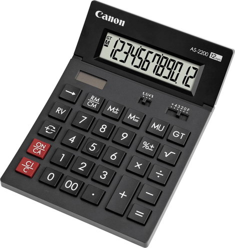Canon AS-2200 Asztali számítógép Napenergiával üzemeltetett, Elemekről üzemeltetett Sötétszürke Kije