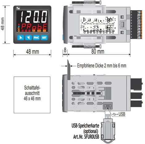 Wachendorff UR48483A Univerzális szabályozó (H x Sz x Ma) 80 x 48 x 48 mm 4. kép