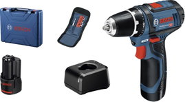 Bosch Professional GSR 12V-15 Akkus fúrógép 12 V 2. akkuval, Hordtáskával