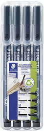 Staedtler Lumocolor permanent S F M B DRY SAFE 31-9WP4GS Permanent marker Fekete Vízálló: Igen bélyegkép