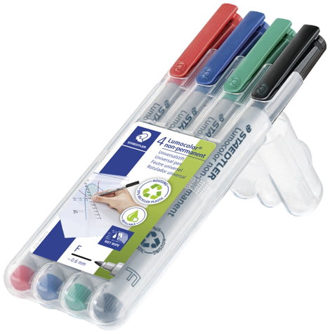 Staedtler Alkoholos filc Lumocolor® Piros, Kék, Zöld, Fekete 316 WP4 2. kép