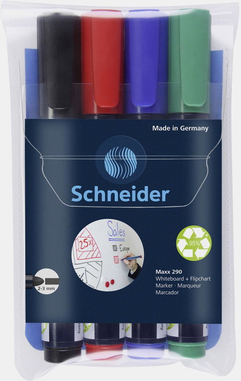Schneider Schreibgeräte Maxx 290 129094 Táblafilc Fekete, Piros, Kék, Zöld 4 db 2. kép