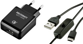 VOLTCRAFT QCP-3000 USC USB-s töltőkészülék Alkalmas: Raspberry Pi Kimeneti áram (max.) 3000 mA 1 x U