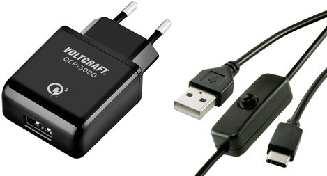 VOLTCRAFT QCP-3000 USC USB-s töltőkészülék Alkalmas: Raspberry Pi Kimeneti áram (max.) 3000 mA 1 x U