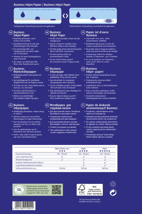 Avery-Zweckform Superior Inkjet Paper 2579-100 Tintasugaras nyomtatópapír DIN A4 150 g/m² 100 lap Fe 2. kép
