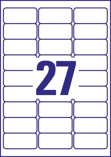Avery-Zweckform J4792-25 Cím etikett 63.5 x 29.6 mm Papír Fehér 675 db Véglegesen tapadó Tintasugara 4. kép